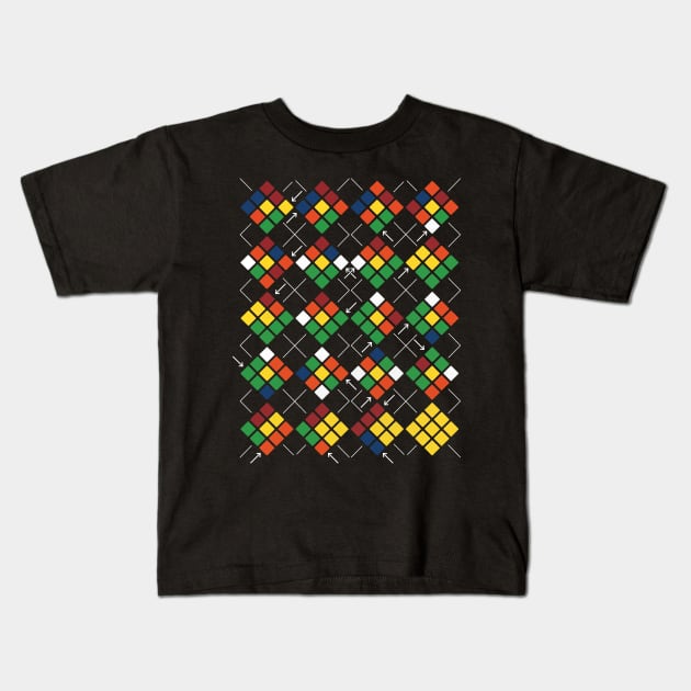 Rubiks Clues Argyle Kids T-Shirt by Piercek25